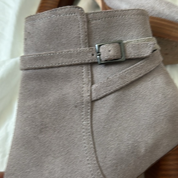 🆕 Joie Denez dove grey suede leather platform booties chunky heel Size: 6 - Picture 2 of 6